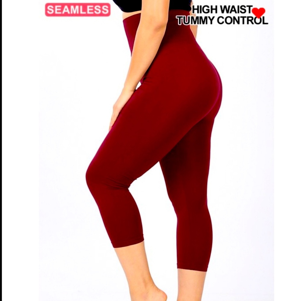 Zenana Outfitters High Waisted Seamless Leggings Women Color Magenta Size L/XL